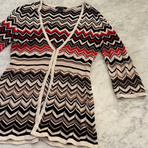 White House Black Market Chevron Sweater Cardigan - Picture 3 of 5